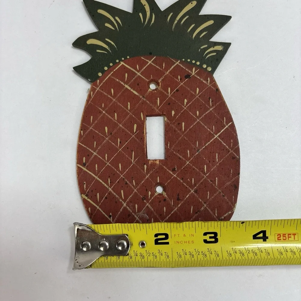 Vintage Wooden Pineapple Light Switch Cover Wall Plate Handpainted Primitive